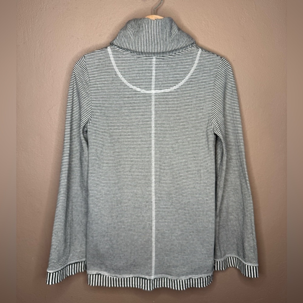 Anthropologie Maeve Tal Cowl Neck Tunic Black & White Stripes Size XS Cabincore - Picture 10 of 16
